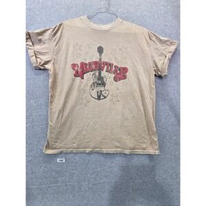 Altar'd State Nashville Guitar Graphic T-Shirt Tan Beige Mens Large Distressed